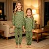 Family Matching Printed Set with Long Sleeve Top and Pants - Casual Comfortable for Parent and Child