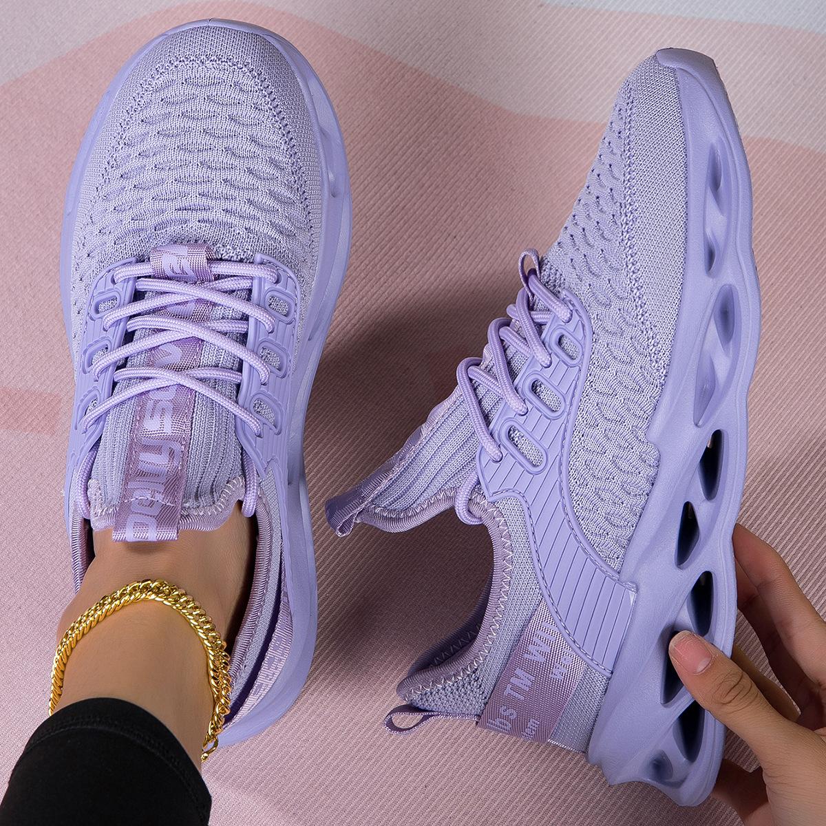 

Couple shoes cold sticky shoes fly-woven mesh blade coconut shoes ultra-light height-increasing running shoes casual travel sports shoes 44 фиолетовый