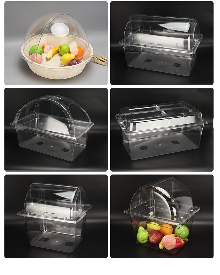 Large Transparent Food-Grade Plastic Tasting Plate with Lid