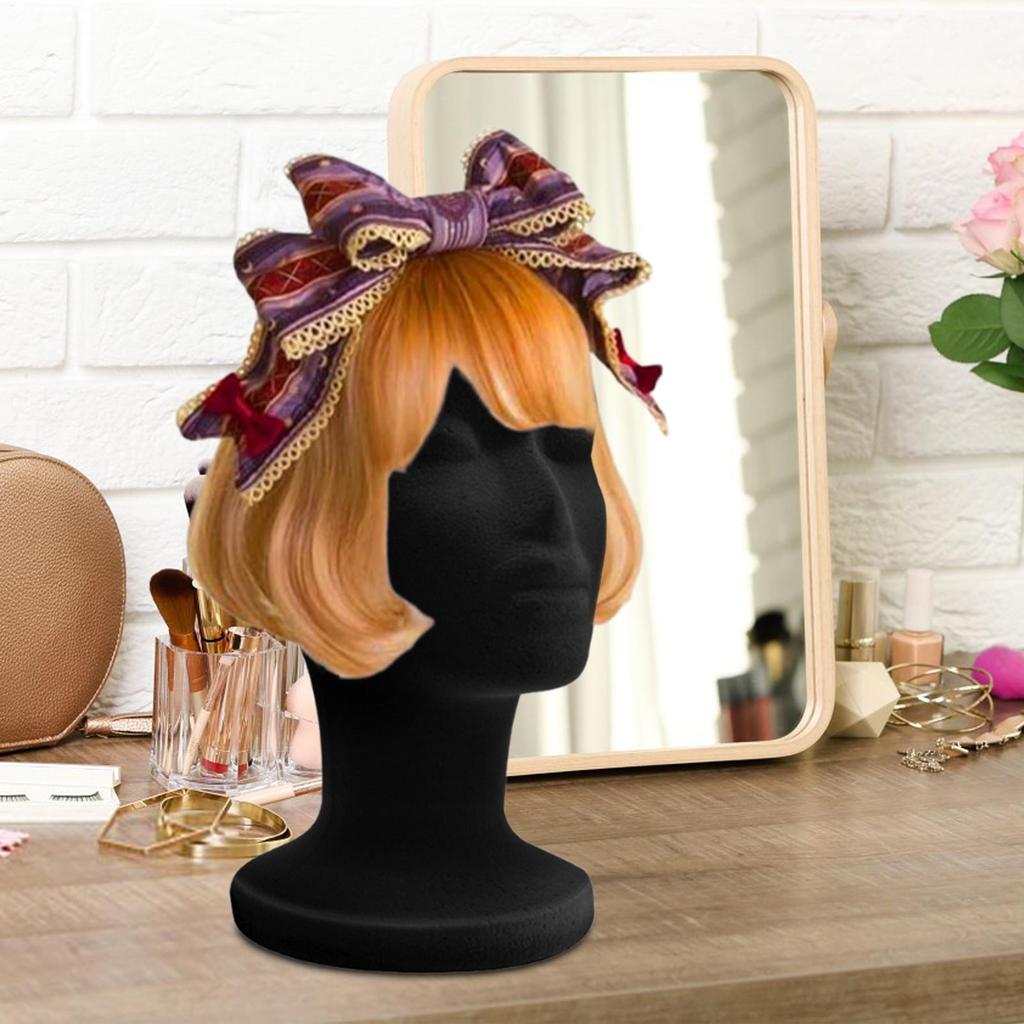 Black Mannequin Head Foam Velvet Mannequin Manikin Head Wig Display Cosmetology Beauty Display Model Rack For Jewelry Hair