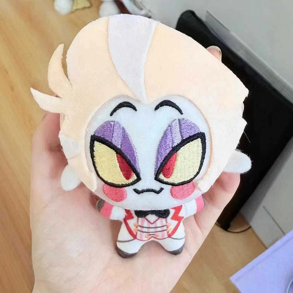 Stuffed 10cm Hazbin VOX Plushie Doll Cartoon Hotel Alastor Lucifer Plush Figures Toys Keychain Decorative Pandents Holiday Gifts