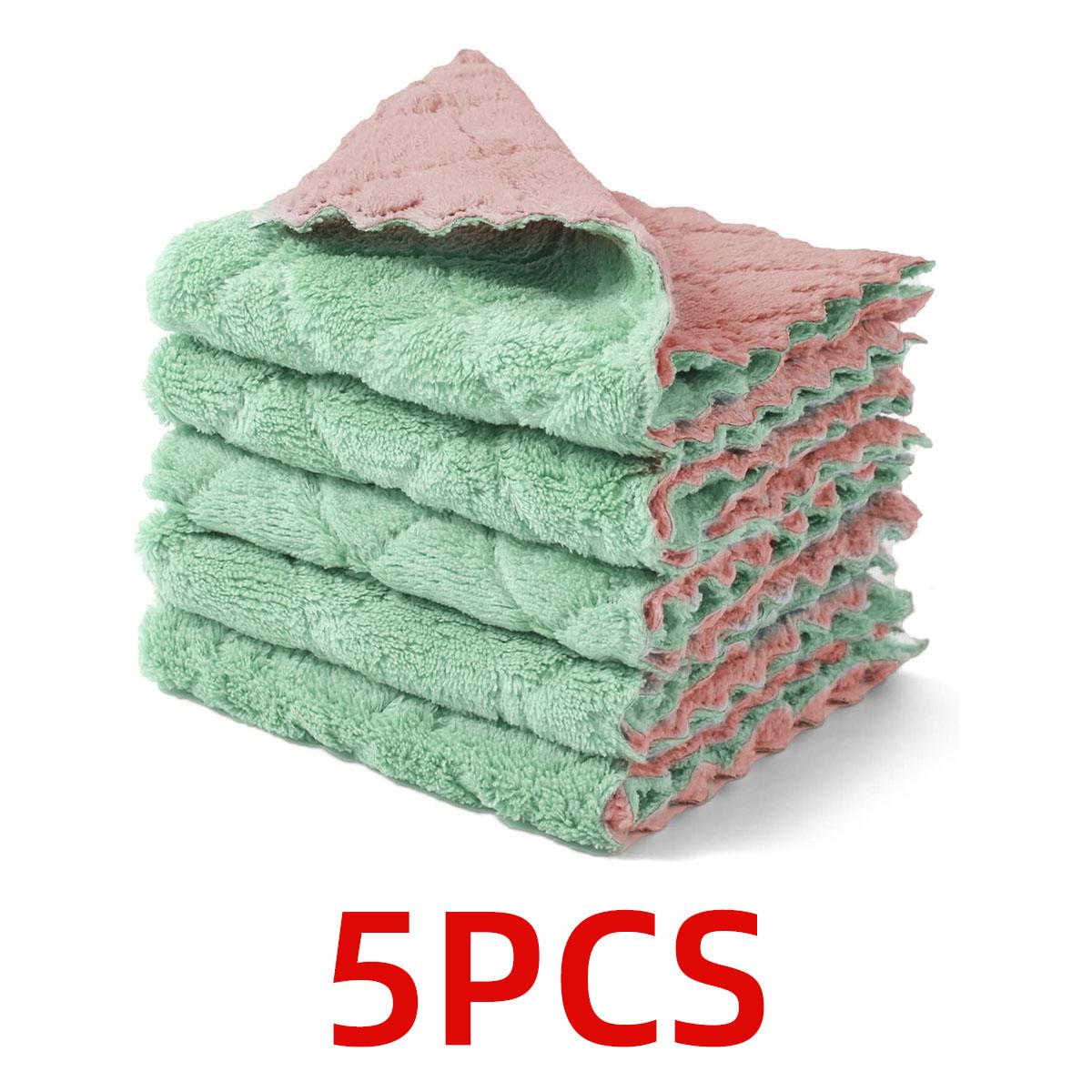 

Полотенца из кораллового флиса Многоразовые салфетки для уборки Практичные Прочные Мягкие Высоко впитывающие Кухонные и банные полотенца