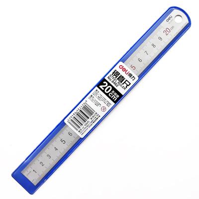 Deli 1pcs Metal Ruler 15cm 20cm 30cm Stainless Steel Straight Ruler Measuring Scale Ruler Art Accessories Office School Supplies
