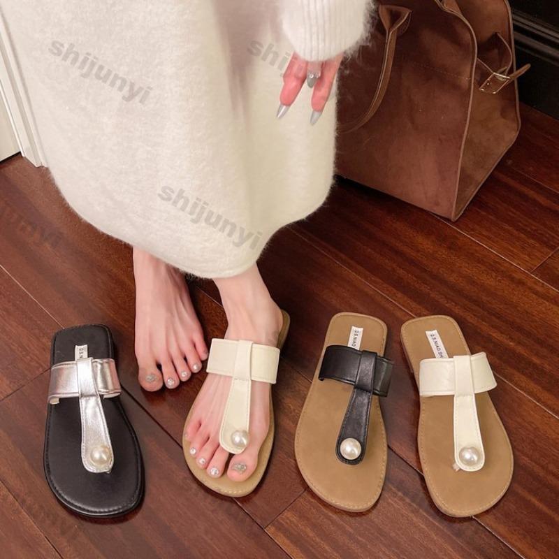 Fashion 2025 New Women's Flat Sandals Summer Outdoor Exposed Toe Flip Flops Comfortable Fashion Casual Shoes Roman Women Slippers