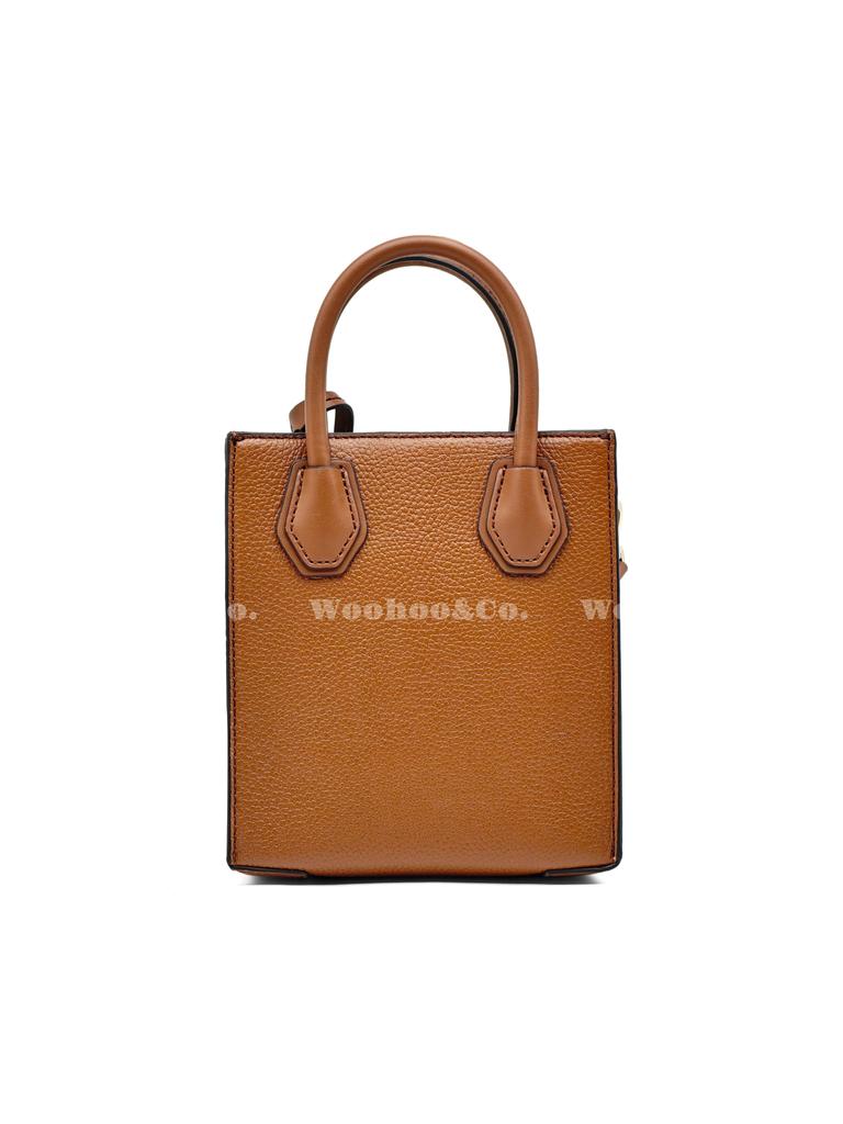 Michael Kors MK Mercer Classic Solid Color Letter Logo Pendant Leather Handheld Crossbody Shoulder Bag Mini Women Handbags 35S1GM9T0L-LUGGAGE