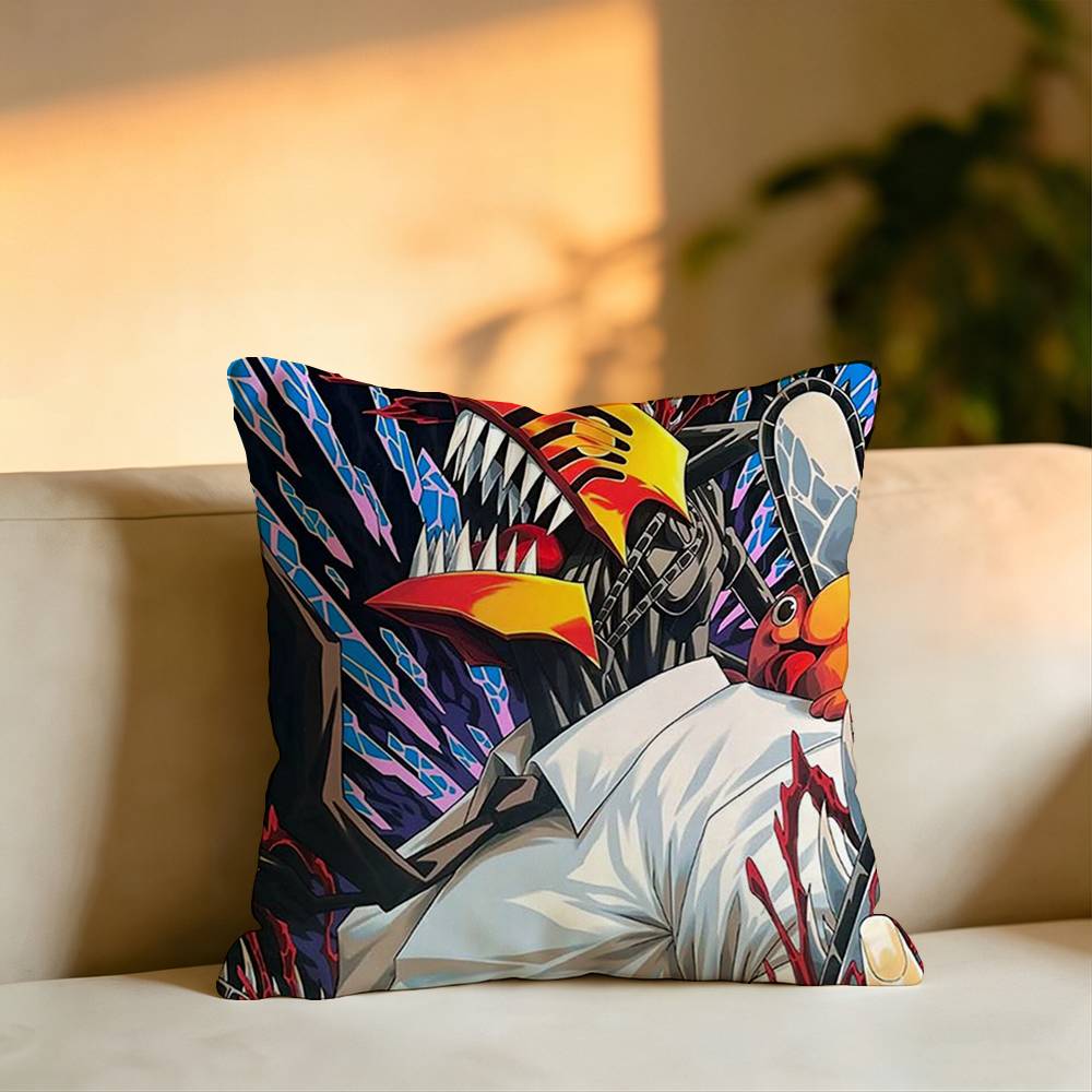 Hot Anime Character DDenji Square DoubleSided printed Pillow Case Bedroom Bedside Pillow Sofa Cushion Cover