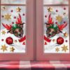 Merry Christmas Stickers Door Window Wall Decoration Cartoon Santa Snowman Xmas Tree Elk Sleigh Wallpaper Festival Room Decor