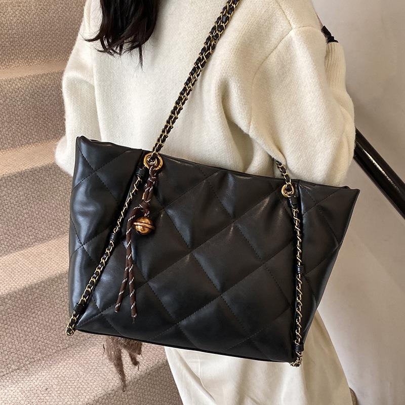Fashion High Sense Diamond Large Capacity Tote Bag Commuter Versatile Chain Shoulder Tote Bag