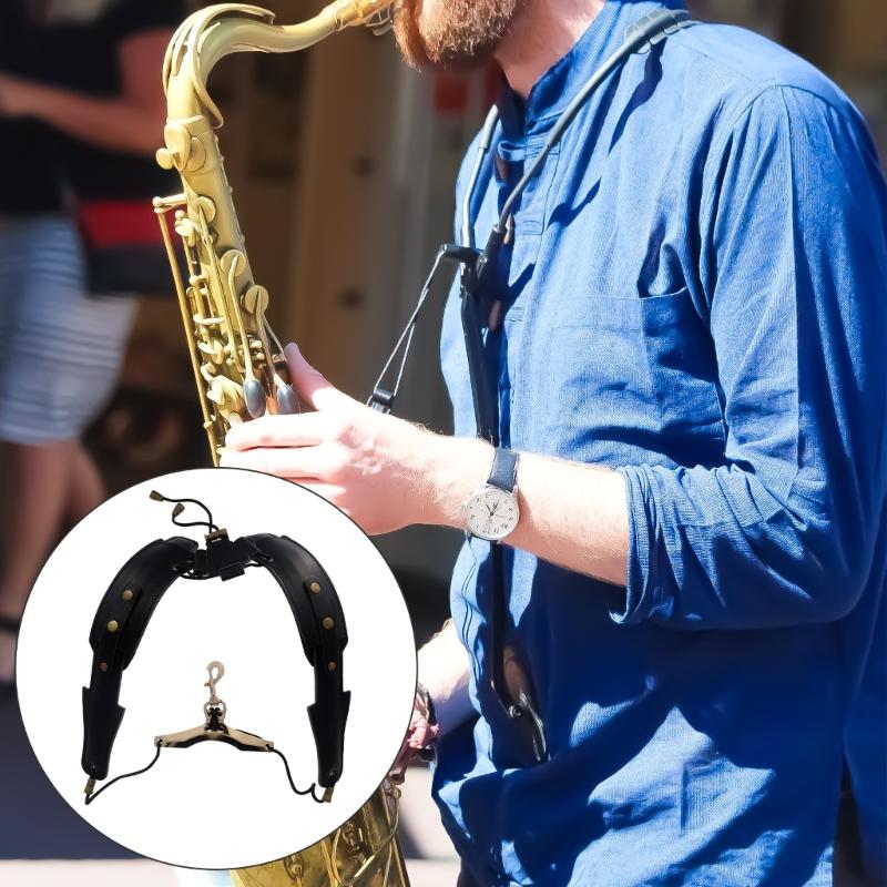 Sax Chest Strap for Beginner, Double Shoulder Saxophone Straps Saxophone Harness Strap, Padded Saxophone Shoulder Strap