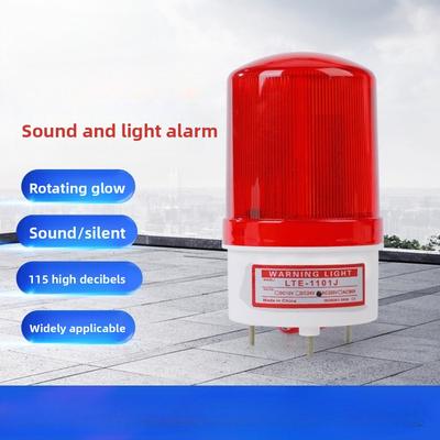 Vehicle-Mounted LED Rotating Alarm Light, 12/24/220V Audible Visual Flashing Warning Lamp for Security
