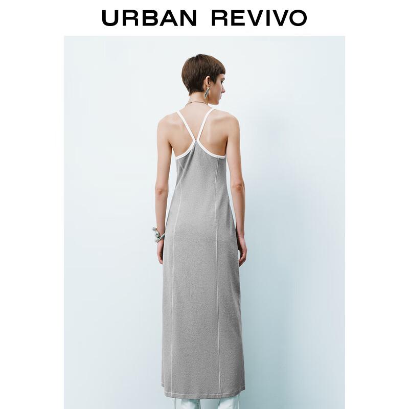 UR 2025 Spring Women's Casual Colorblock U-Neck Cami Dress