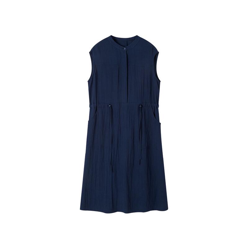 Demana Summer Simple Drawstring Round Neck Loose Dress