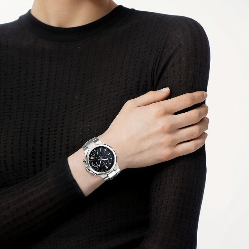 CASIO SHEEN Business Quartz Movement Stainless Steel Strap Watch Women's Watch Black Dial SHE-5019D-1A