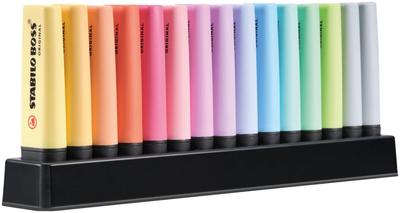 STABILO Boss Pastel Highlighter Pens, 15-Piece Desk Set, 7015-2-5