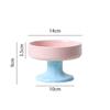 Ceramic Color-Blocked Pet Bowl Elevated Cat Bowl Protects Cervical Vertebrae Pet Supplies