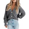 Women S Thick Knit Open Front Cardigan Long Sleeve Button Loose Short Coat