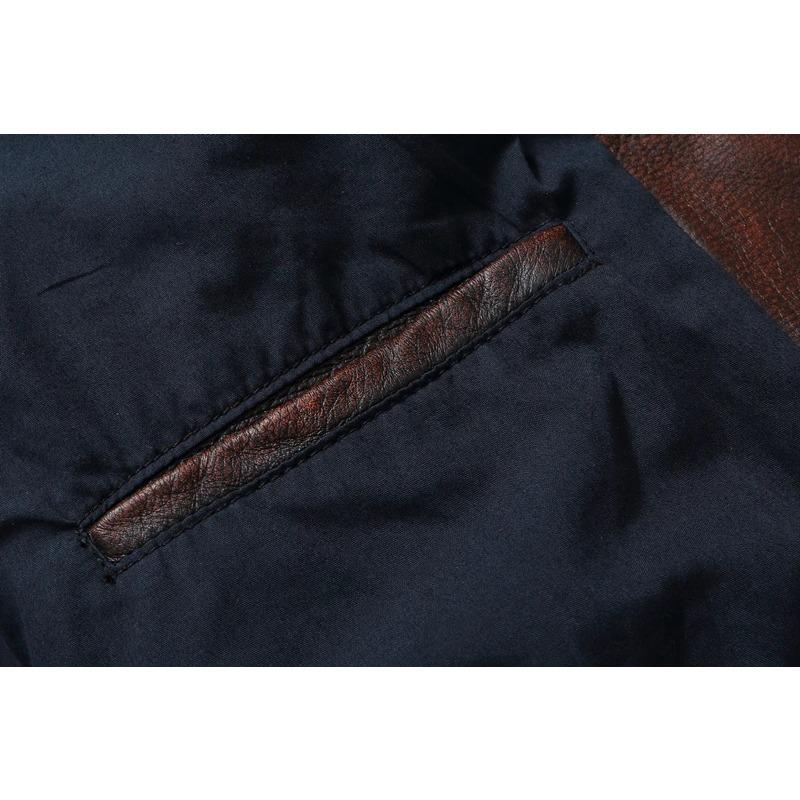 Chinese Size Vintage Red Brown Genuine Leather Jacket Men Soft Real Cowhide Black Winter Coat Biker Jackets Jaqueta Masculina De Couro