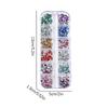 Mix 3D Nehty 12 Přihrádek Diamanty Pro Nail Art Mini Třpytivé Diamanty Dekorativní DIY Doplňky pro Nail Art