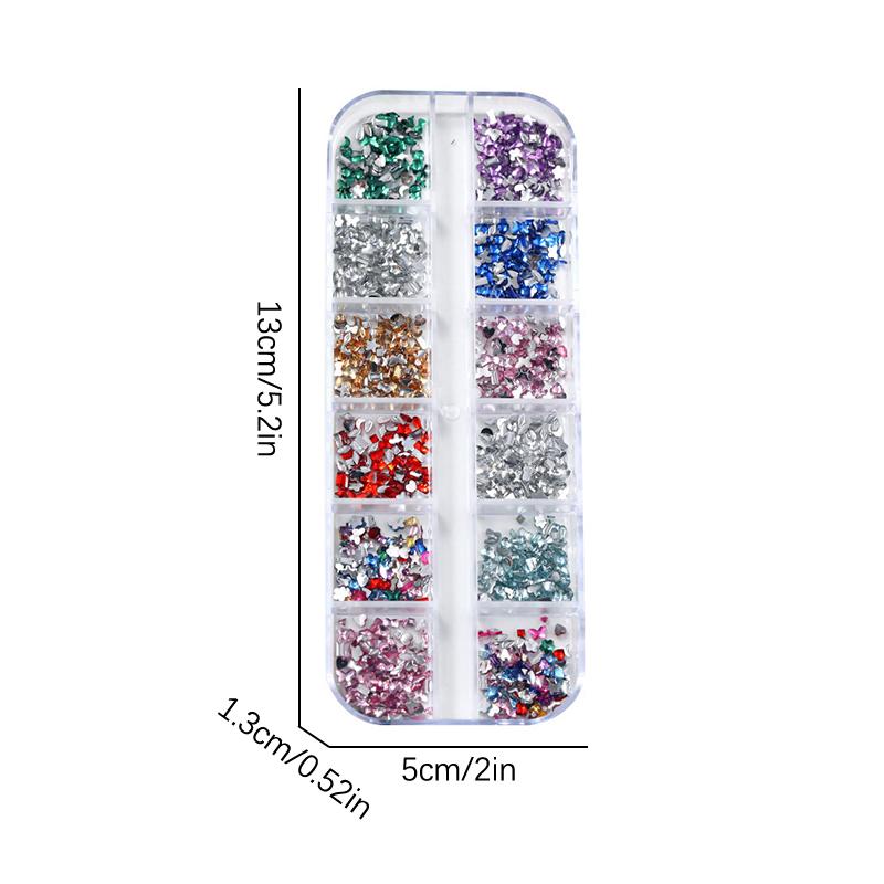 Mix 3D Nagel 12 Gitter Diamanten für Nail Art Mini Glitzer Diamanten Dekorative DIY Nail Art Accessoires