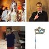 Mardi Gras Mask Masquerade Mask with Stick Venetians Mask Retro Musical Note Carnivals Mask Halloween Costume Mask