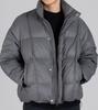 Button Seoul [Duck Down 80/20] Magnet Button Duck Down Short Padded Jacket (Grey)