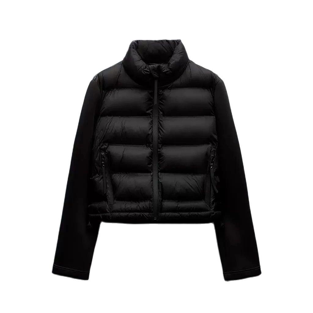 Autumn Women's Clothing Commuter Versatile Stand-up Collar Slim Stitching Short Cotton Jacket for Women