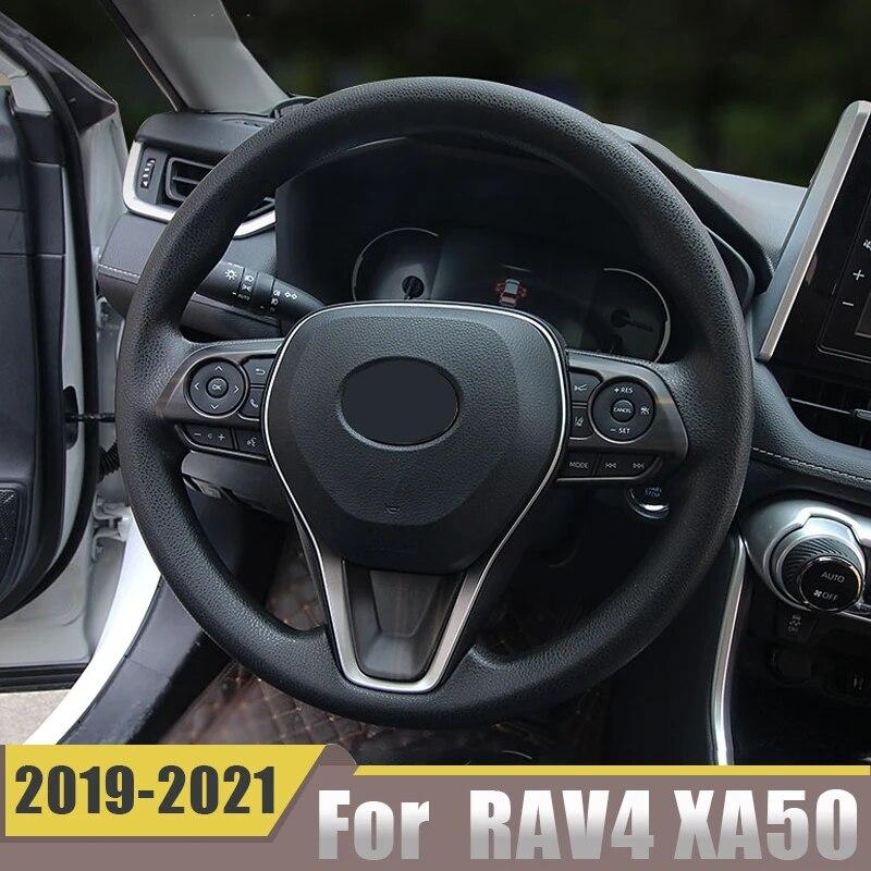 ABS Car Steering Wheel Button Panel Sequins Cover Frame Trims For Toyota Rav4 RAV 4 XA50    2022 Accessories