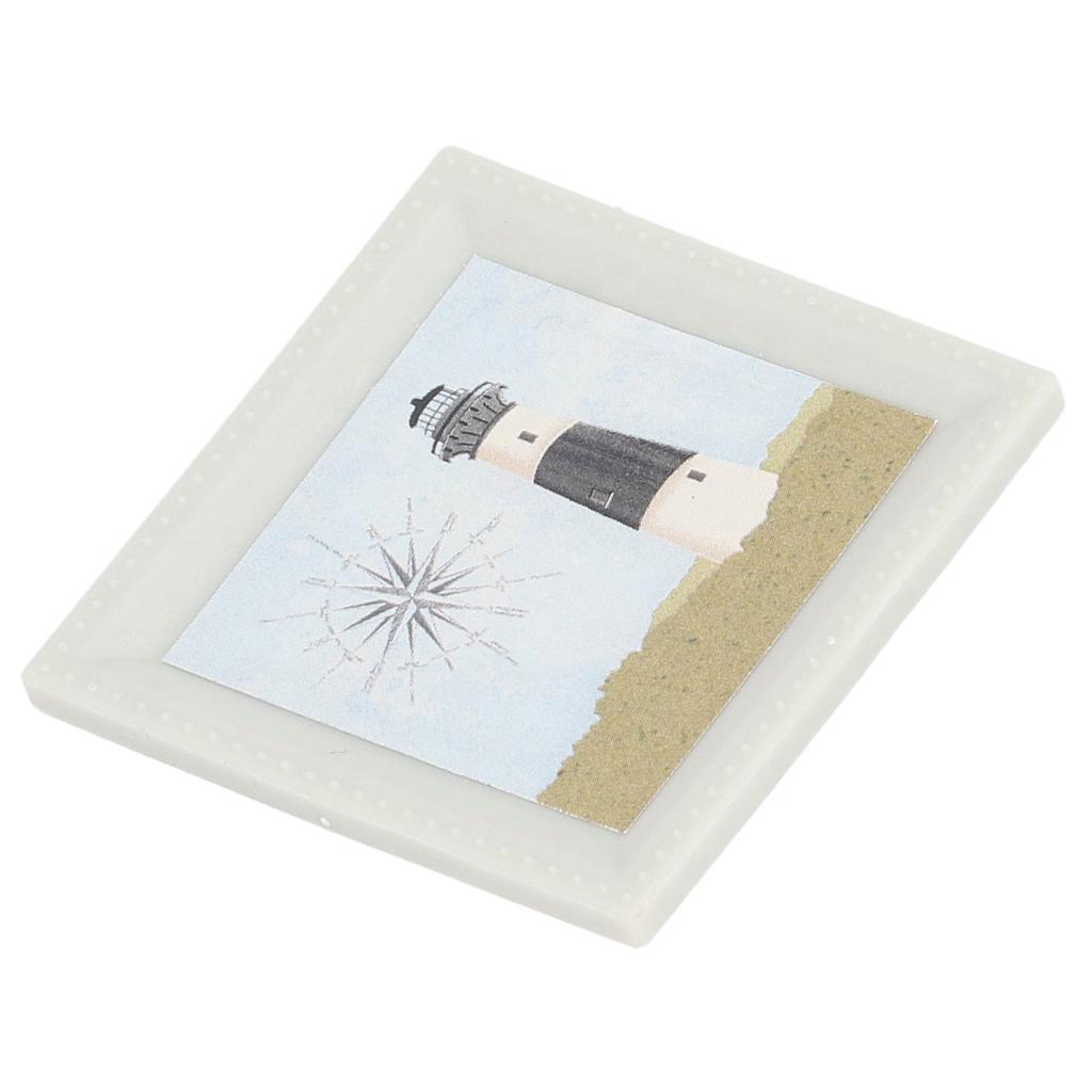 4pcs 1:12 Dollhouse Paintings Picture Mediterranean Style 1/12 Miniature Framed Wall Art Miniature