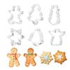 6Pcs/Set Christmas Cookie Cutter Gingerbread Xmas Tree Mold Christmas Cake Decoration Tool Navidad Gift DIY Baking Biscuit Mould