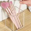 1pc Clear Acrylic Square Pen Holder, Cosmetic Brush Organizer, Desktop Stationery Storage for Students and Office