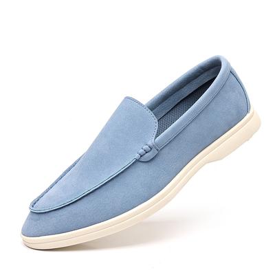 Fashion Men's British Style PU Leather Loafers Slip-On Driving Shoes Vintage Soft Sole Comfortable Casual Moccasins Non-Slip Fashion