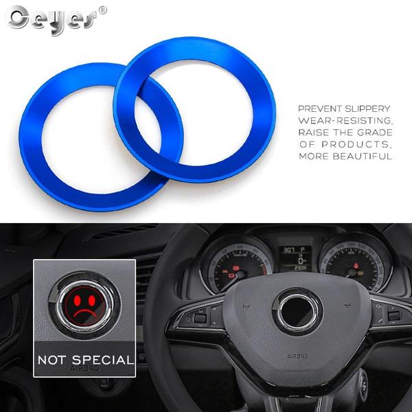 Ceyes Auto-Styling Lenkrad Kreis Ring Logo Embleme Zubehör Fall für Skoda Octavia A 7 A7 A5 2 Rapid dekorative Abdeckungen