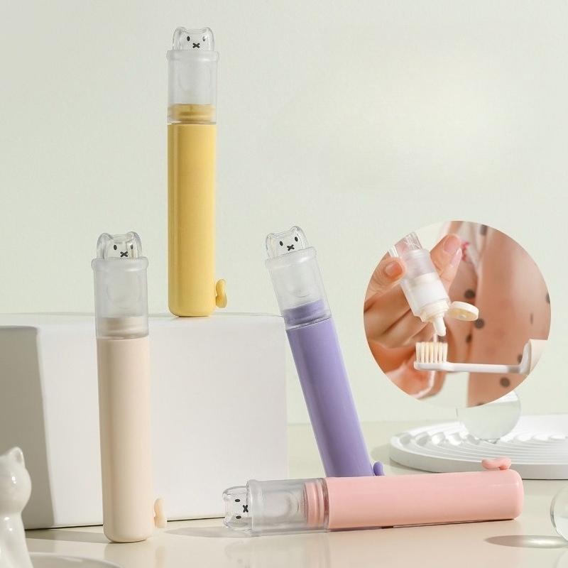 New Travel Foldable Toothbrush Set 2 - In - 1 Toothbrush + Toothpaste Cute Design Essential for Organizing Business Trips