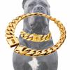 Large Dog Collar 32mm Metal Pet Choker Gold Silver Stainless Steel Chain Dog Accessories for Cane Corso Labrador Rottweiler