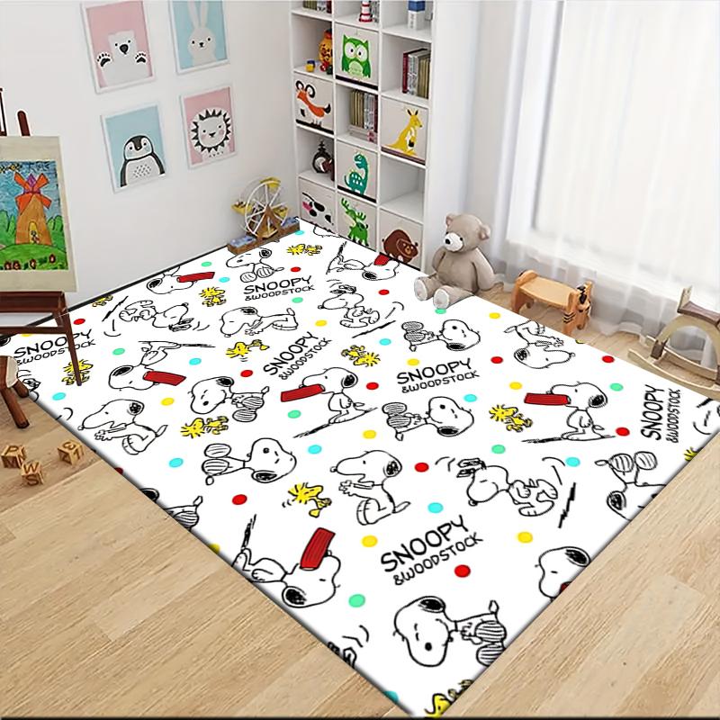Snoopy Woodstock Adventures Carpet Rug Soft Washable Anti Slip Home Living Room Sofa Mats Personalized Christmas Rug