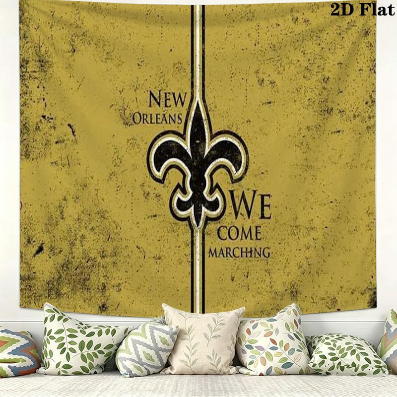 New Orleans Saints Wall Tapestry Aesthetic Wall Hanging Printed Fabric Blanket Decorative Tapestries for Bedroom Living Room Home Decor