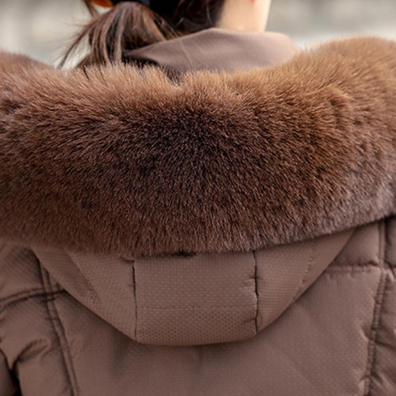 Fashion Female Warm Coat Winter Long Parkas Hooded Faux Fur Collar Loose Thick Women's Jackets