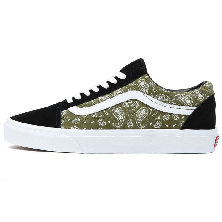 Vans Old Skool Paisley - Black Olive Unisex Sneakers Green VN0A5JMIBKO