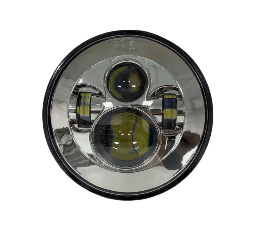 7-Inch Round LED Headlight for Jeep, Harley, Motorcycle - High/Low Beam, Silver