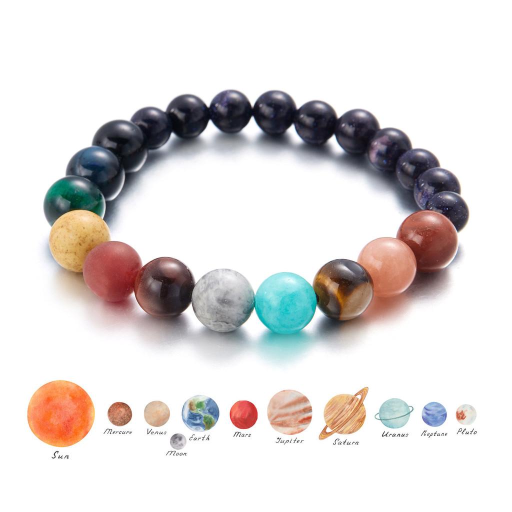 Natural Stone Constellation Bracelet With Handcrafted Planet Design For Couples And Travel Gift