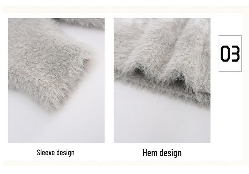 Girls' Winter Sweater 2026: Stylish Faux Mink Velvet Base Layer for Older Children