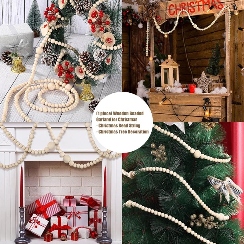 DIY Wooden Bead Garlands For Christmas Tree Decorations Family Crafting Activity Holiday Party Hanging Ornament