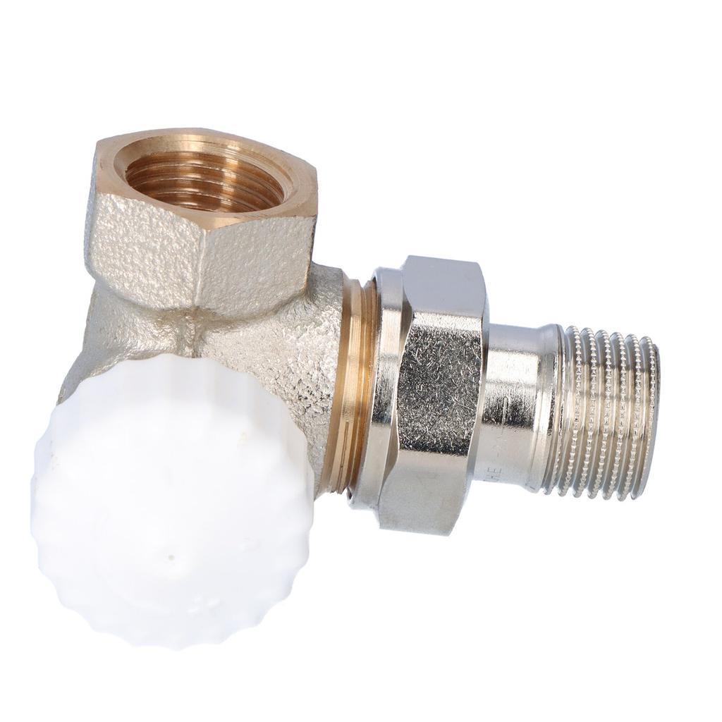 Thermostatic valve V-exakt II DN15 nickel-plated, white cap, angle-corner d