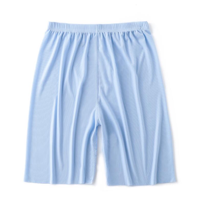 Men's Summer Ice Silk Pajama Pants, Plus Size, Lightweight, Loose-Fit, Five-Point Shorts