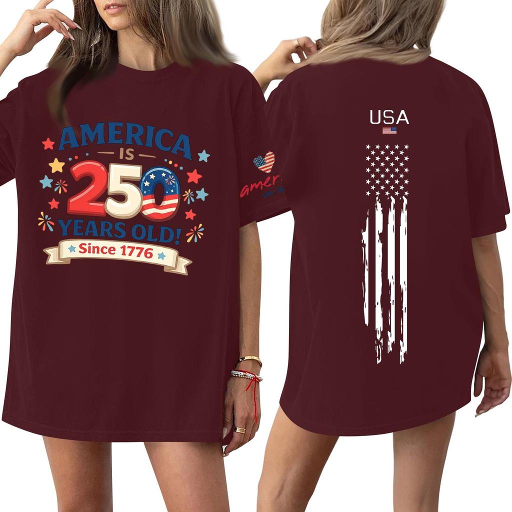 Women's Casual Fashion Round Neck Casual Print Short Sleeve T-Shirt Top