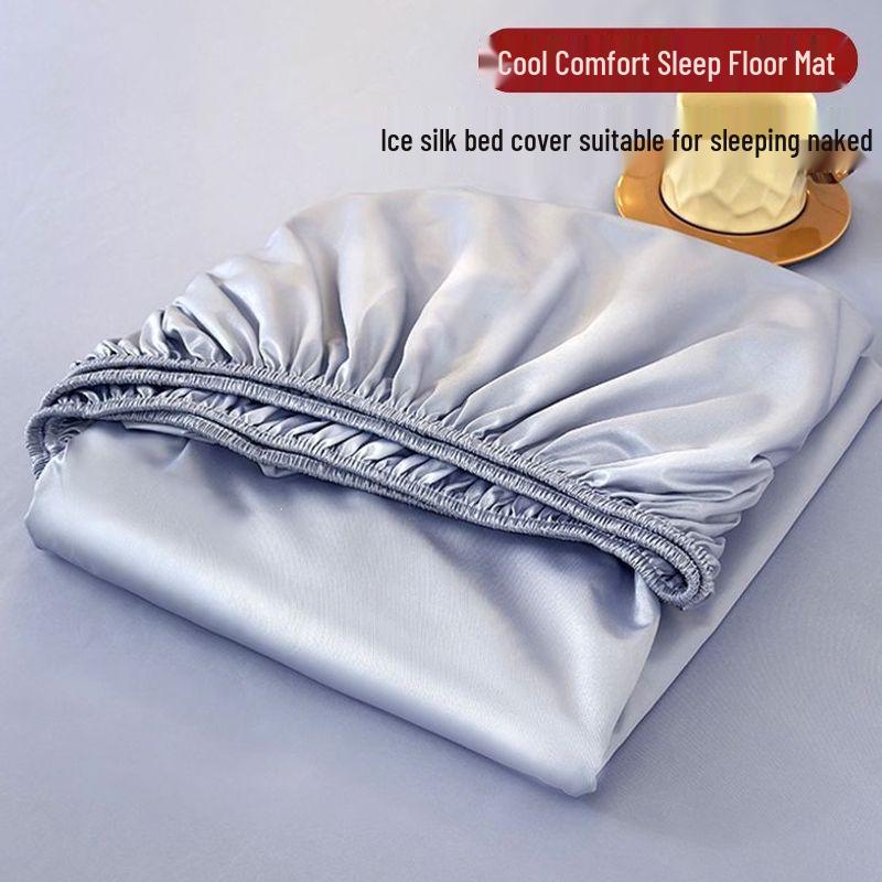 Ice Silk Summer Bed Set: Cool Mat, Mattress Cover & Anti-slip Protector