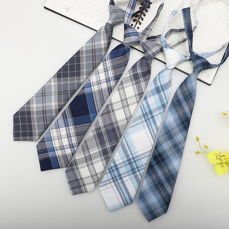 Jk Small Tie Female College Style Lazy Japanese Plaid Uniform Shirt Tie Student Ins Men'S And Women'S Short Styles Free Of Charge