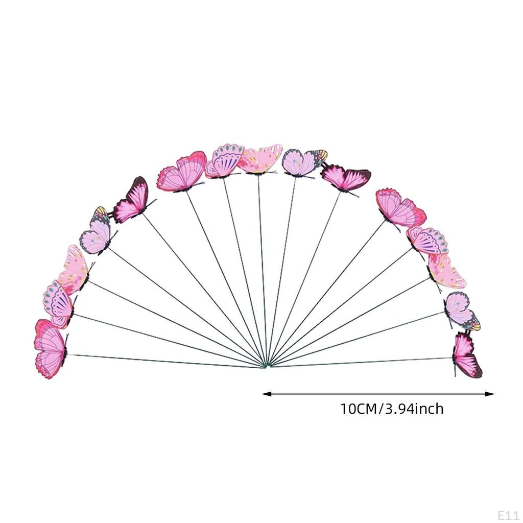 24 -fold Stakes Lawn Decorations Butterfly Outdoor for Party