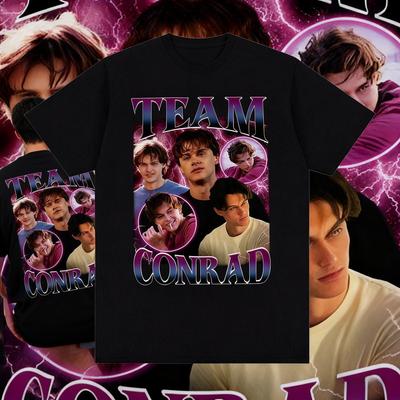 2025 Conrad Cousins Beach Vintage Graphic Men's Clothing, Fashionable Gothic Men's Casual Pure Cotton Printed T-shirt Y2k