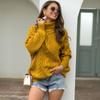 New Autumn and Winter College Style Knitwear for Women Thick Thread Twist Turtle Neck Pullover Sweater for Women